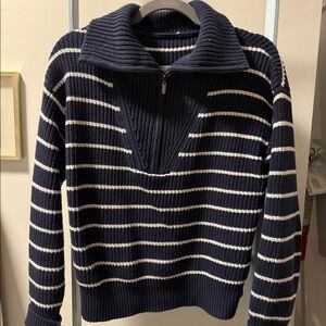 Z Supply Pullover Sweater - Navy and White